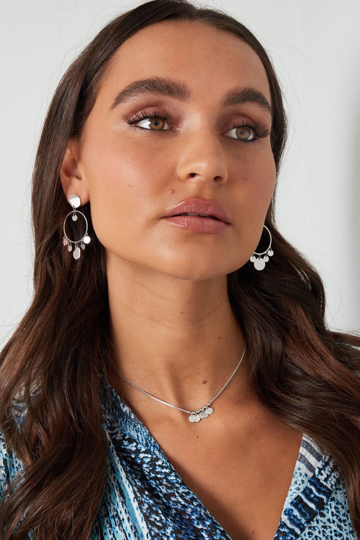 Ketting hangende coins - zilver