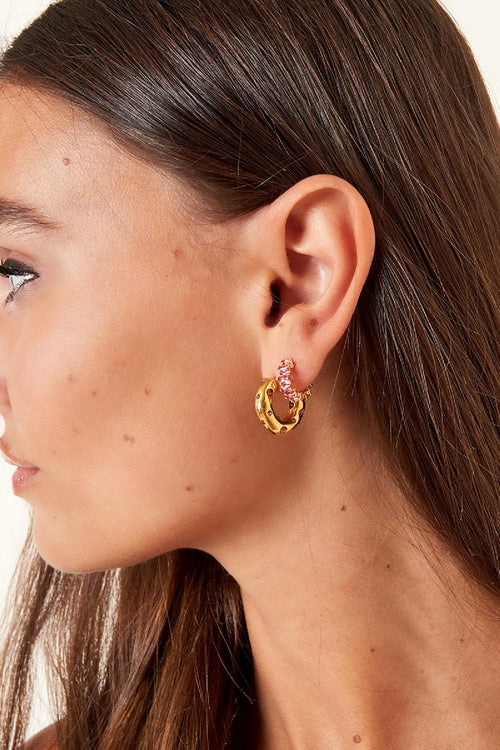 Amber Glow – hoops met oranje steentjes
