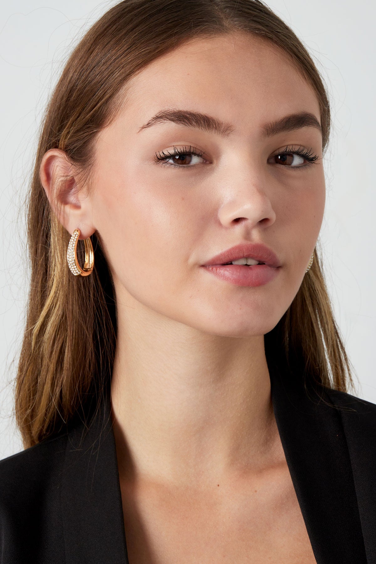 Oorbellen ovaal glam - Goud Stainless Steel