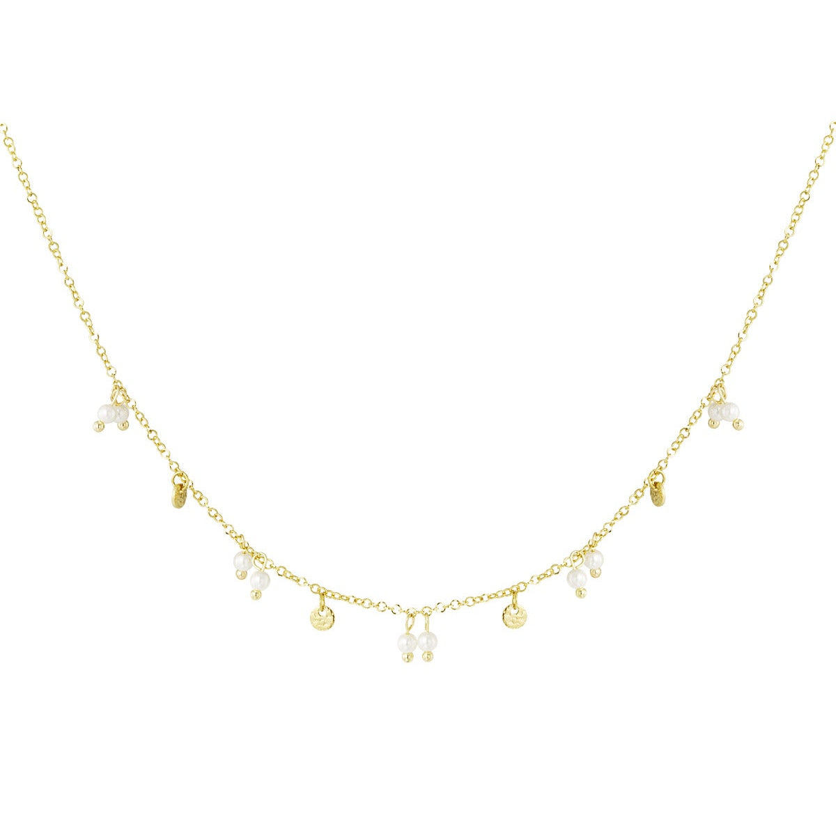 Ketting parels en bedels - goud