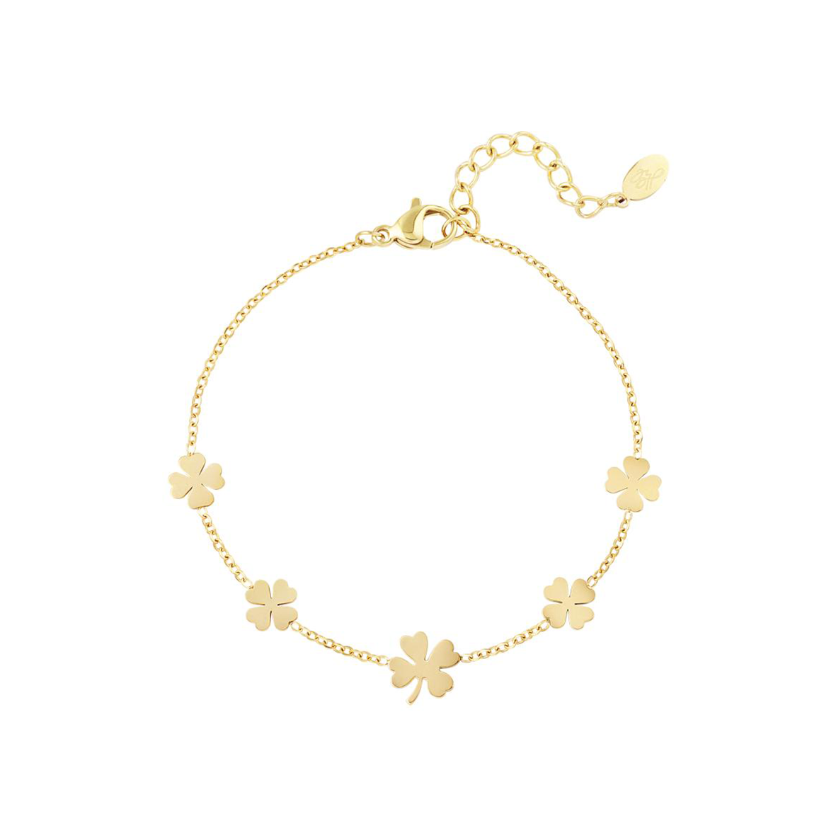 Armband 5 klavertjes Goud Stainless Steel