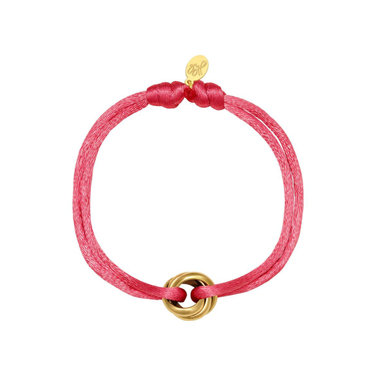Armband Satin Knot Rood Stainless Steel