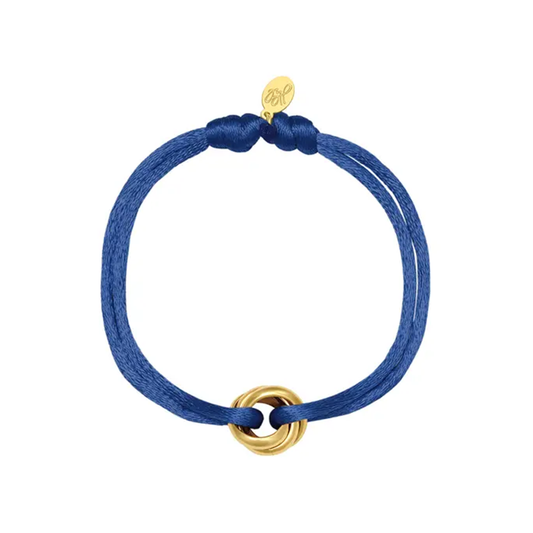 Armband Satin Knot blauw Stainless Steel
