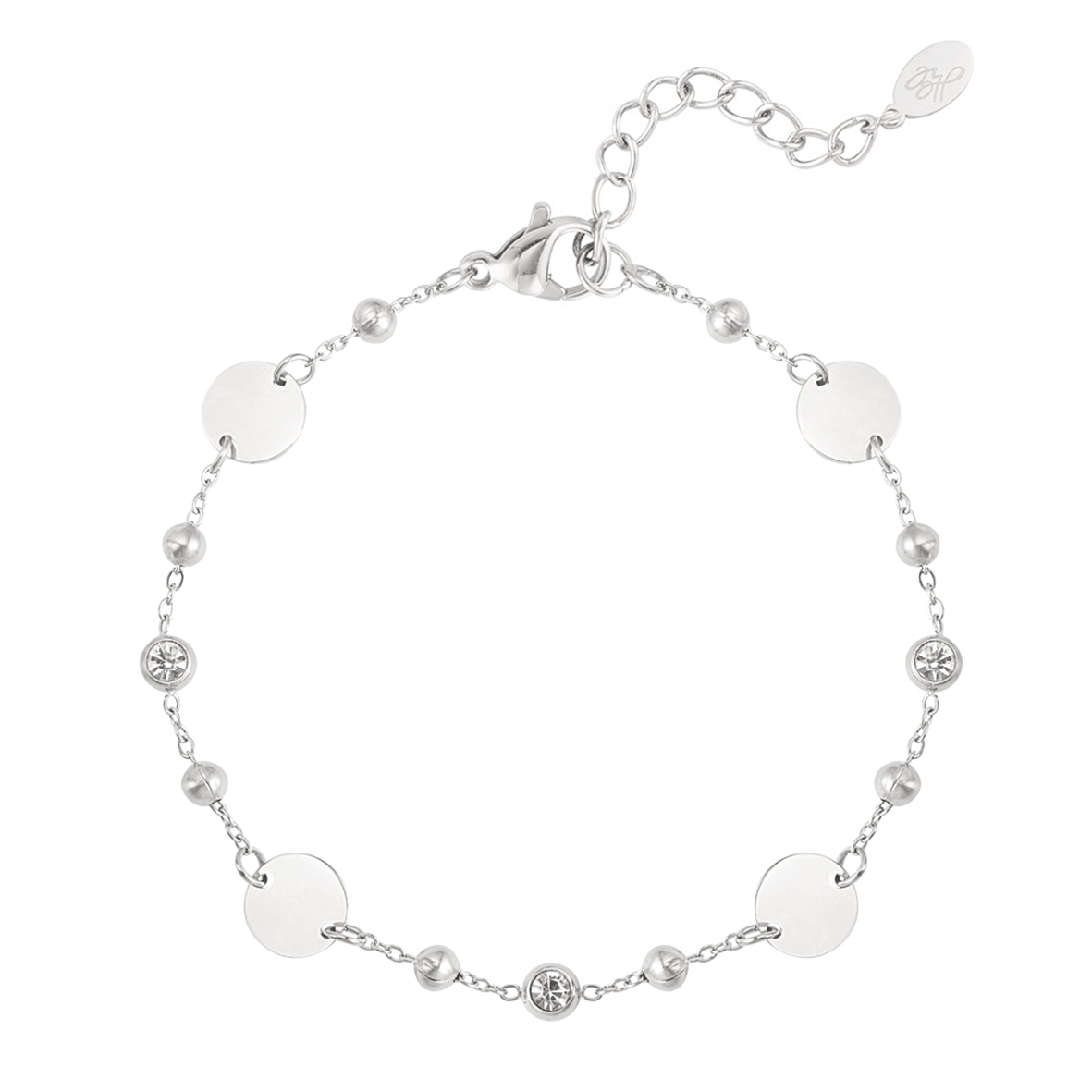 Armband ronde party met steentjes