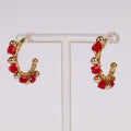 Red Charm – Stainless Steel hoops met kralendetails