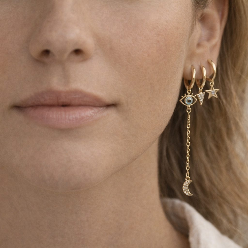 Oorbellen set van 6 | Gold