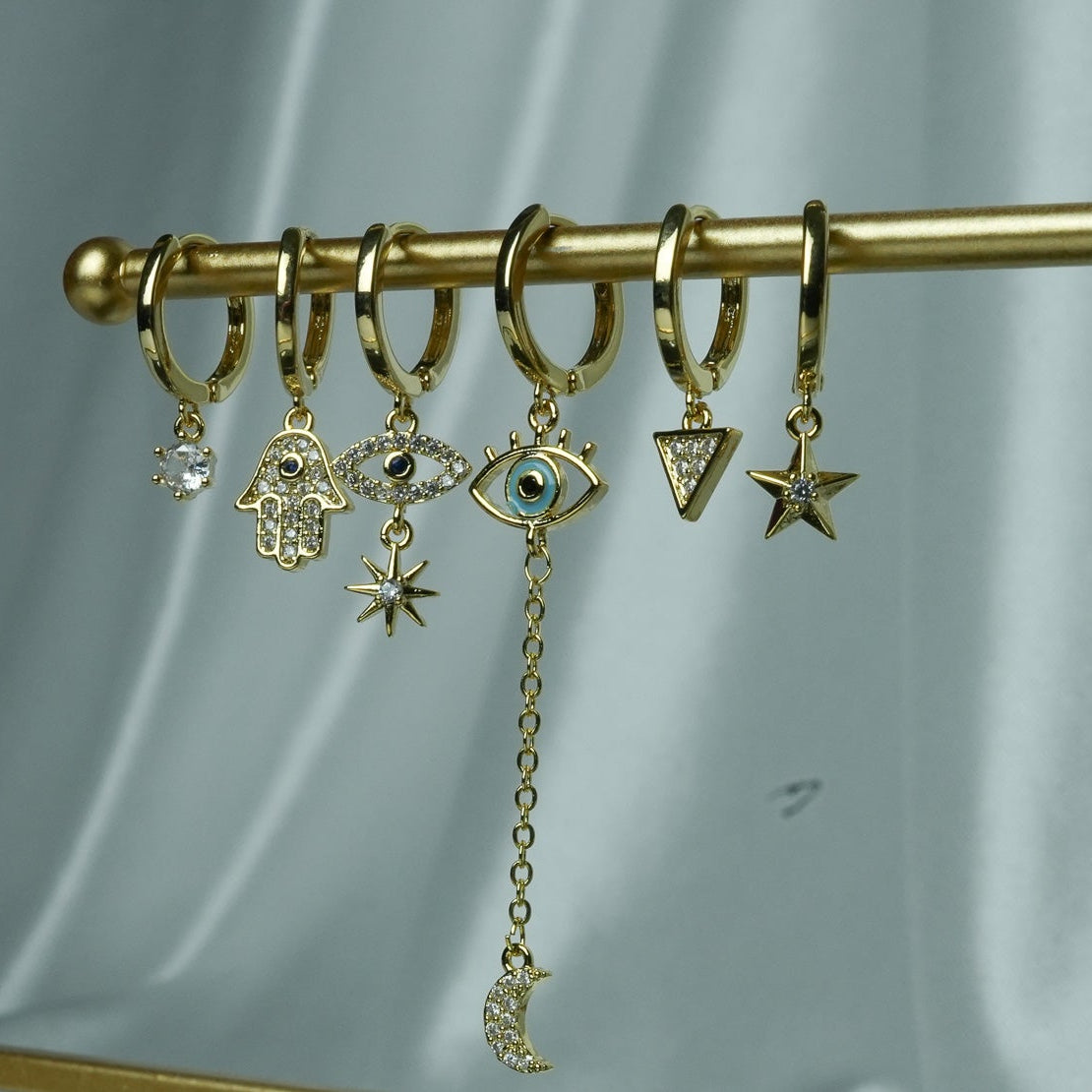 Oorbellen set van 6 | Gold