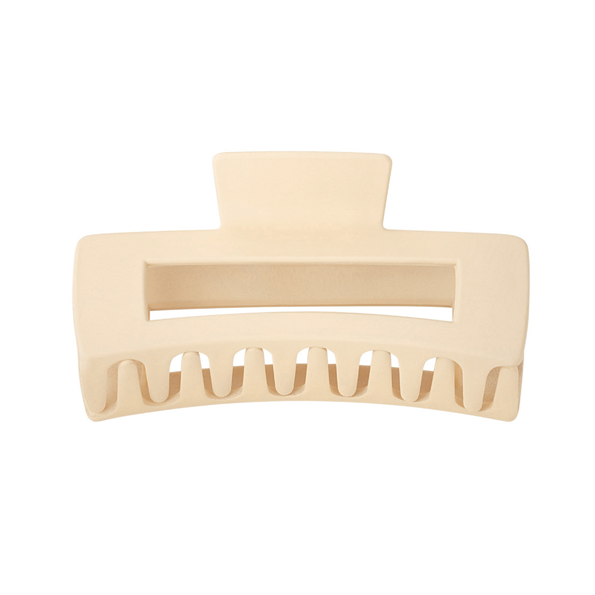 Haarklem rechthoek - beige Plastic