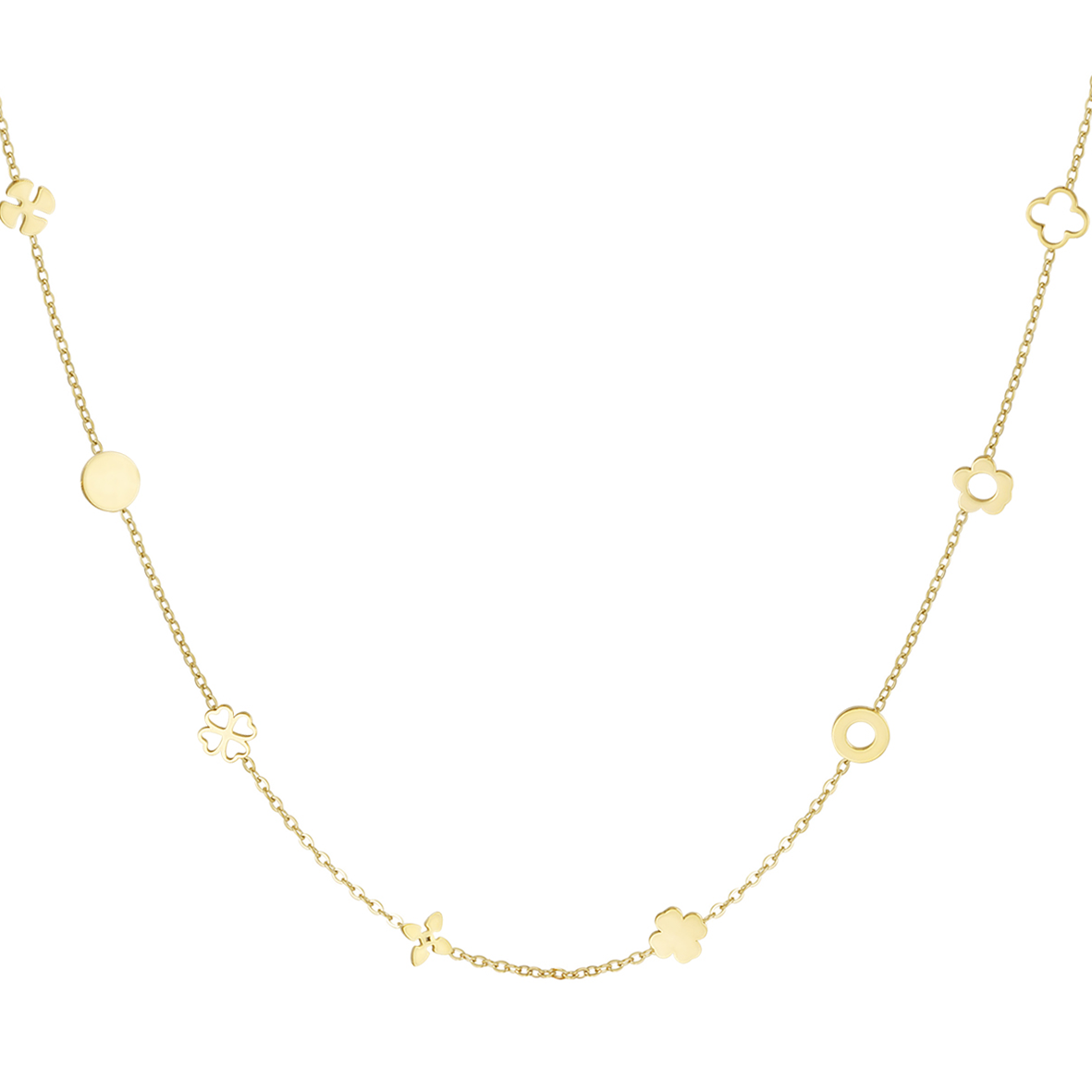 Ketting klaver bedels - goud