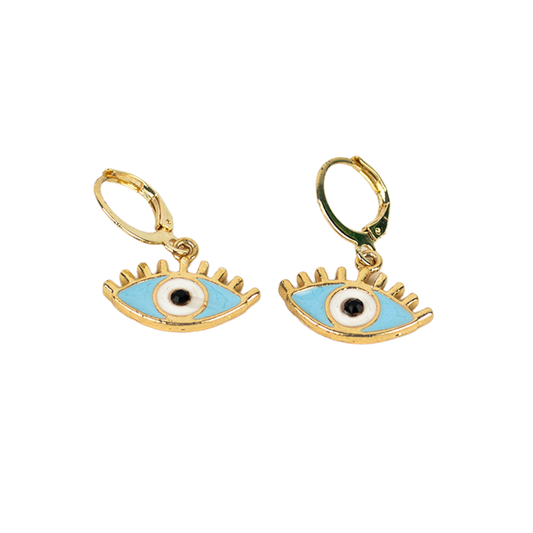 Oorbellen oogje - lichtblauw