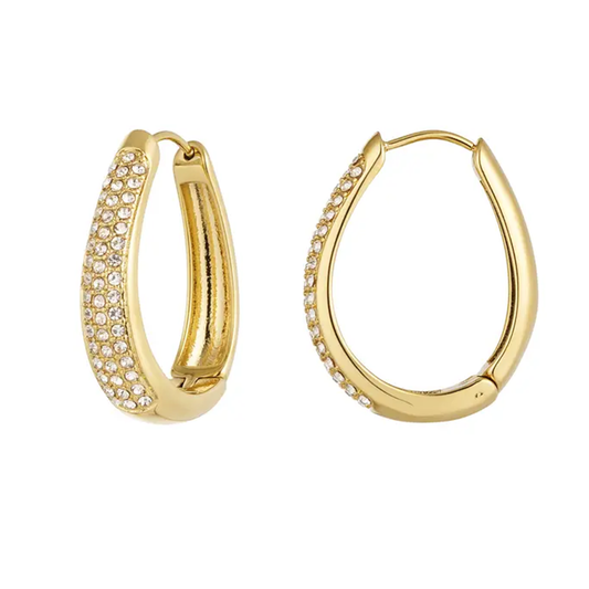 Oorbellen ovaal glam - Goud Stainless Steel