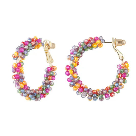 Oorbellen glaskralen | multi