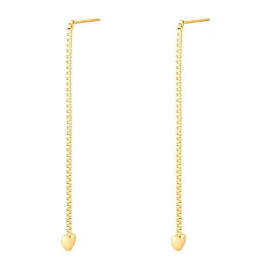 RVS oorbellen hart Goud Stainless Steel